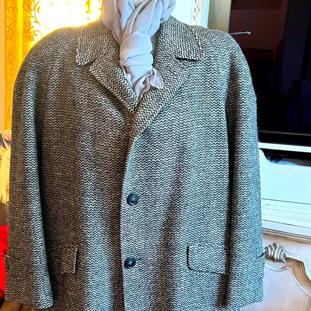 BRITISH TWEED CUSTOM TOP COAT MEN’S SZ XLG 44R FROM SAMUEL MARTIN LTD LONDON UK - Picture 12 of 14